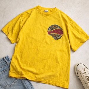 Vintage Bugle Boy T Shirt Size L Single Stitch USA Double Graphic 90s Grunge Tee